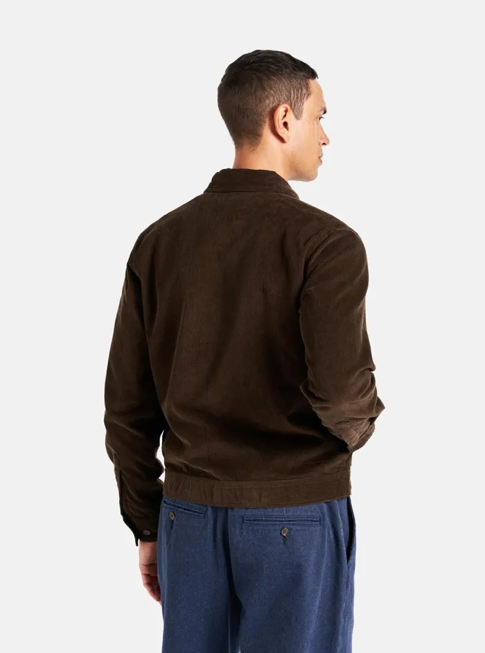 Uniform Jacket In Brown Fine Cord Men Universal Works Overshirts
