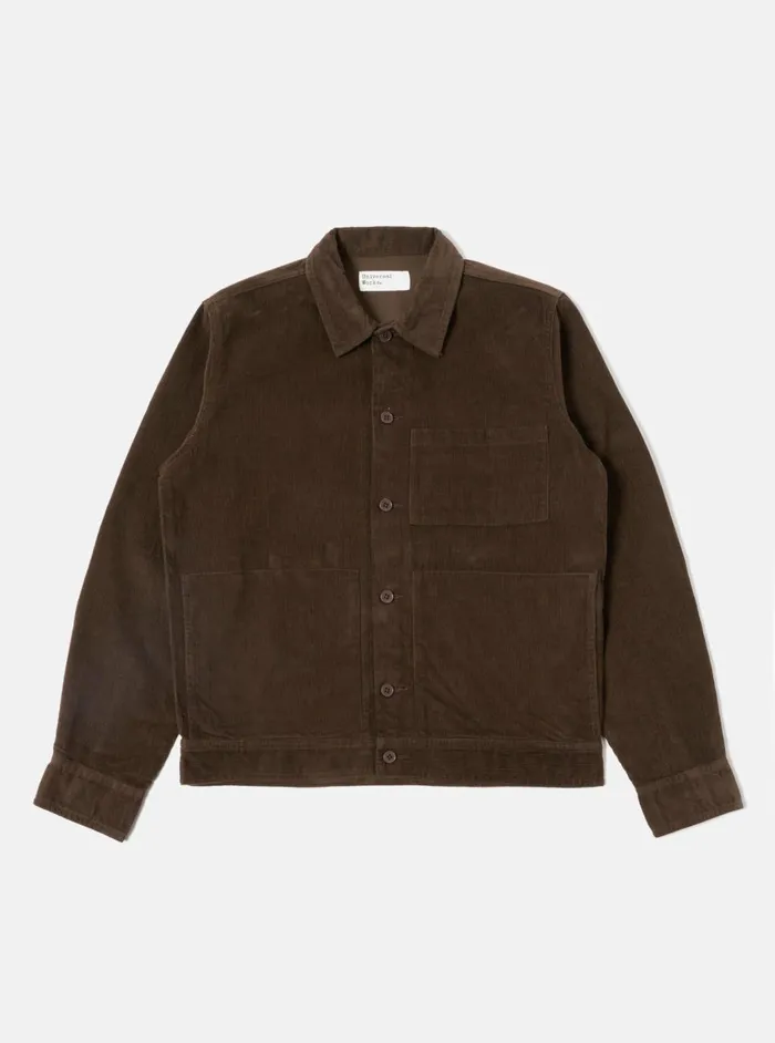 Uniform Jacket In Brown Fine Cord Men Universal Works Overshirts
