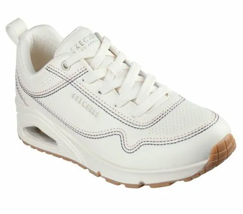 Uno 8211 Luxurious Stitches Off White Women SKECHERS Lace Up