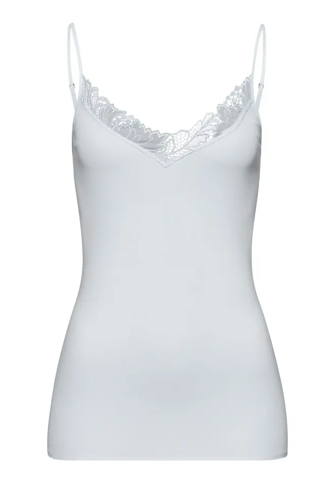 VNeck Cotton Camisole Cool Blue Women HANRO Pajama Tops