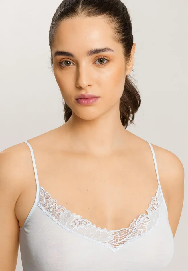 VNeck Cotton Camisole Cool Blue Women HANRO Pajama Tops