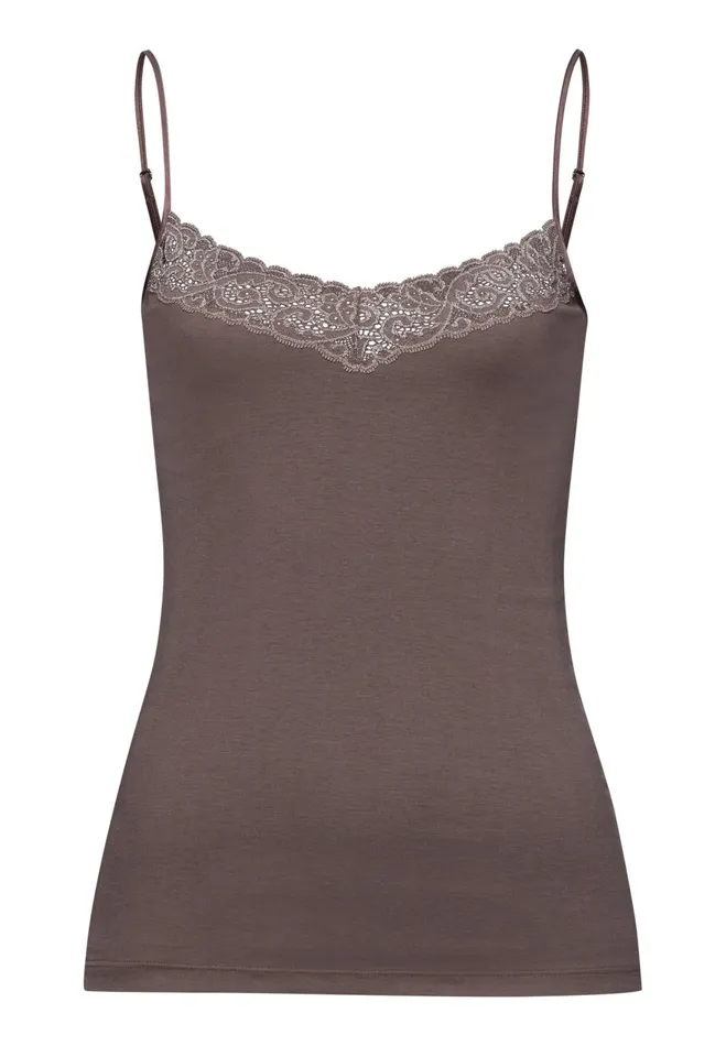 VNeck Cotton Camisole Stonewash Women HANRO Pajama Tops