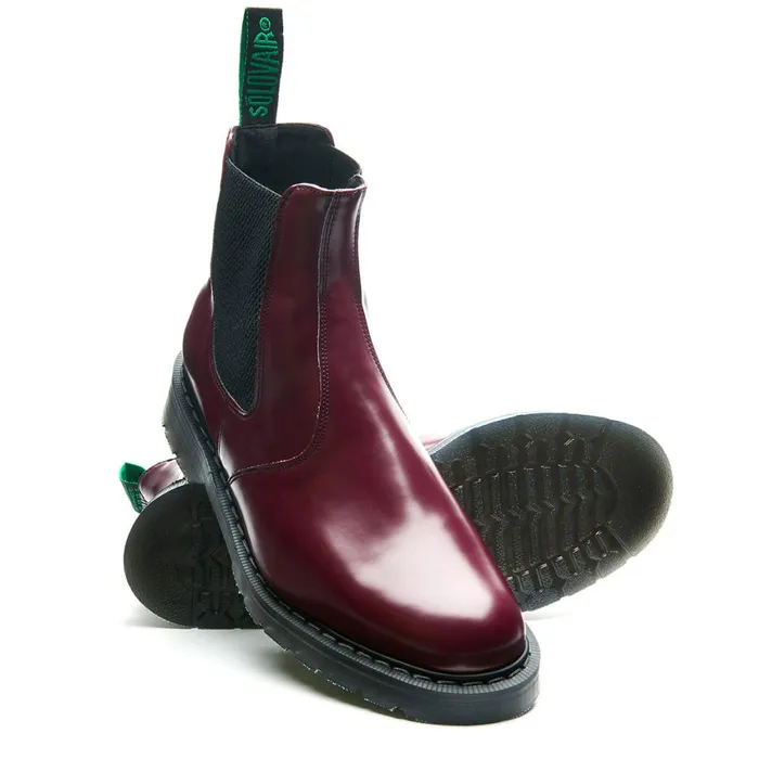 Vegan Solovair Dealer Boots Merlot Vegan HiShine Dealer Boot