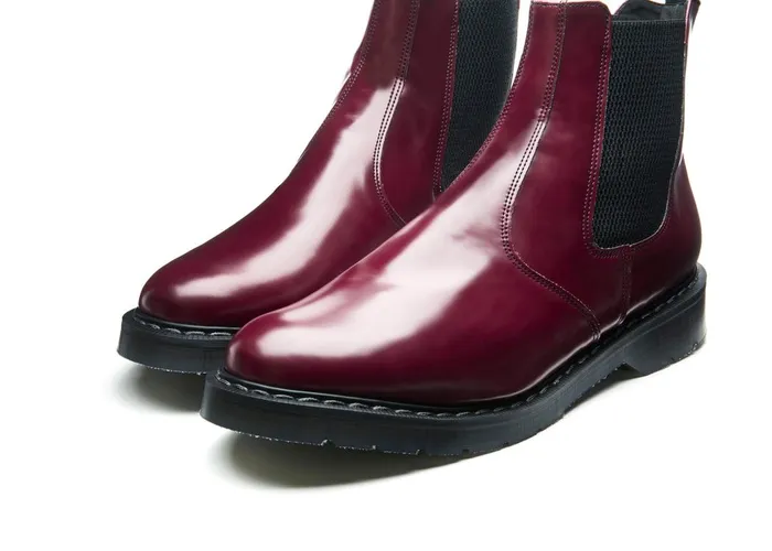 Vegan Solovair Dealer Boots Merlot Vegan HiShine Dealer Boot