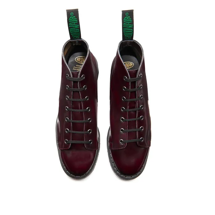 Vegan Solovair Monkey Boots Cherry Red RubOff Vegan HiShine Monkey Boot