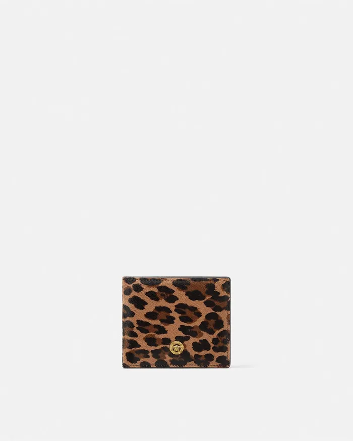 Wallets MenWomen Versace Leopard Medusa Biggie Wallet Animalier