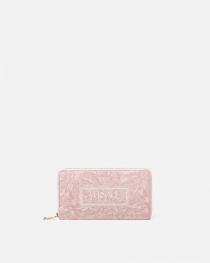 Wallets Women Versace Barocco Jacquard Long Wallet Pinkprint