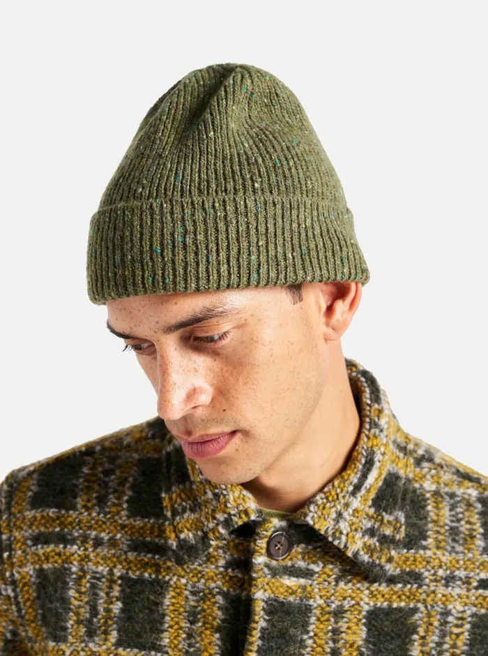 Watch Cap In Green Tweed Knit Men Universal Works Hats
