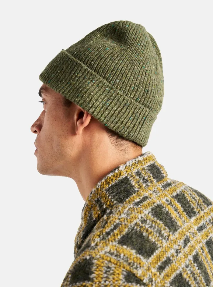 Watch Cap In Green Tweed Knit Men Universal Works Hats