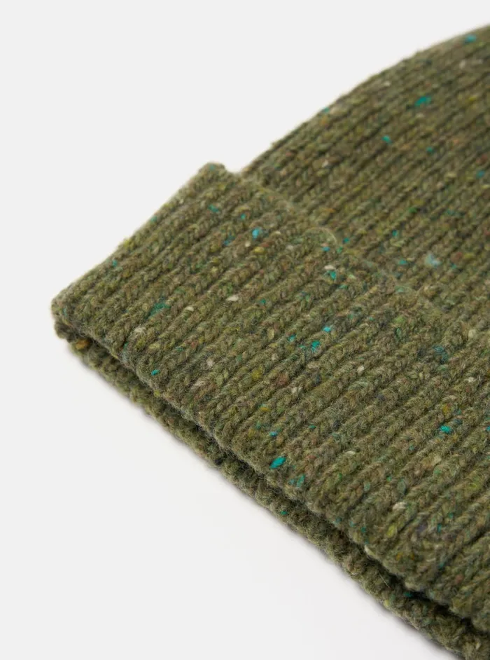 Watch Cap In Green Tweed Knit Men Universal Works Hats