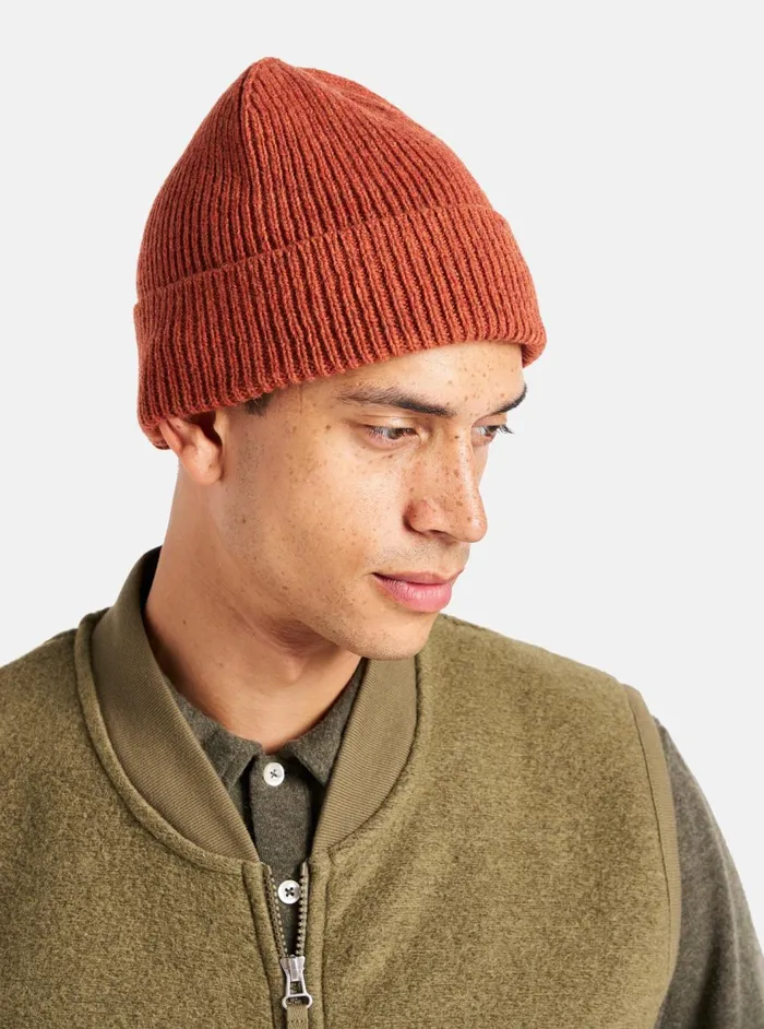 Watch Cap In Orange Eco Wool Men Universal Works Hats