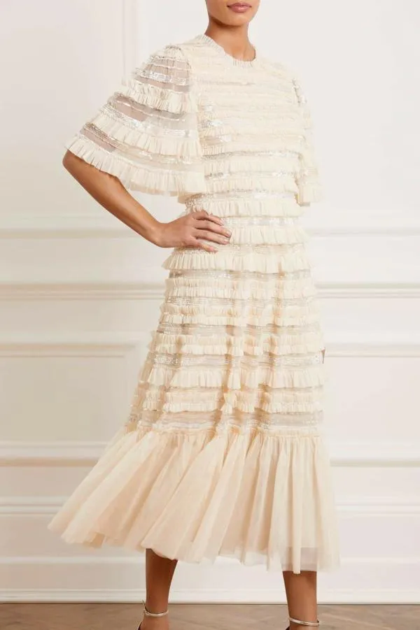 WeddingWomen Needle and Thread Nancy Frill Ballerina Dress Champagne