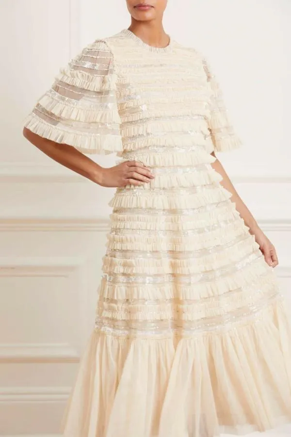 WeddingWomen Needle and Thread Nancy Frill Ballerina Dress Champagne WeddingWomen Needle and Thread Nancy Frill Ballerina Dress Champagne