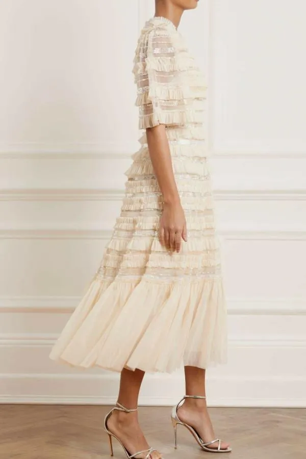 WeddingWomen Needle and Thread Nancy Frill Ballerina Dress Champagne WeddingWomen Needle and Thread Nancy Frill Ballerina Dress Champagne
