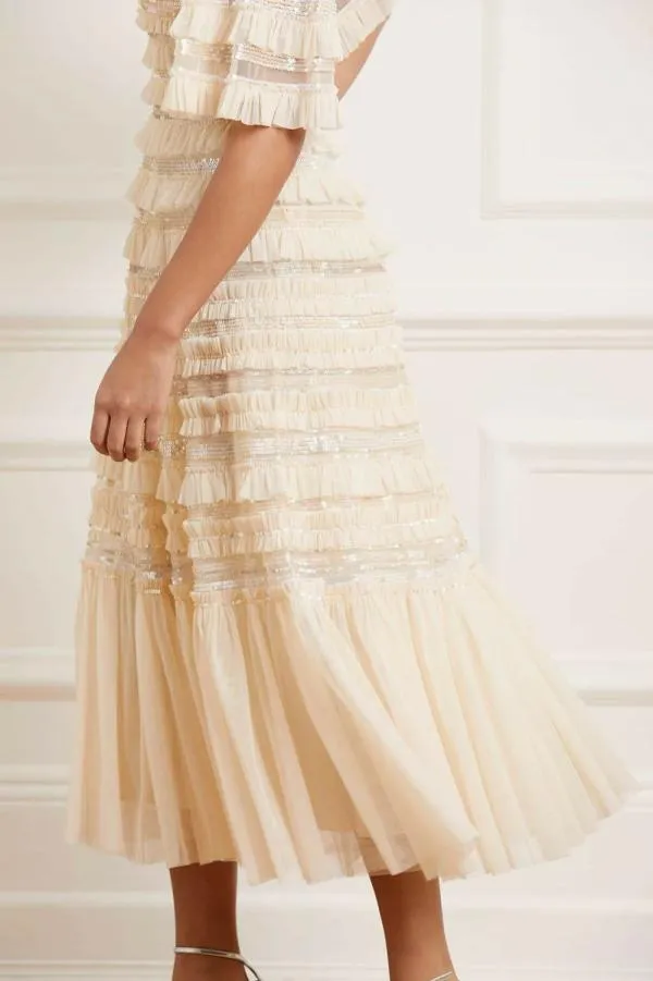 WeddingWomen Needle and Thread Nancy Frill Ballerina Dress Champagne WeddingWomen Needle and Thread Nancy Frill Ballerina Dress Champagne