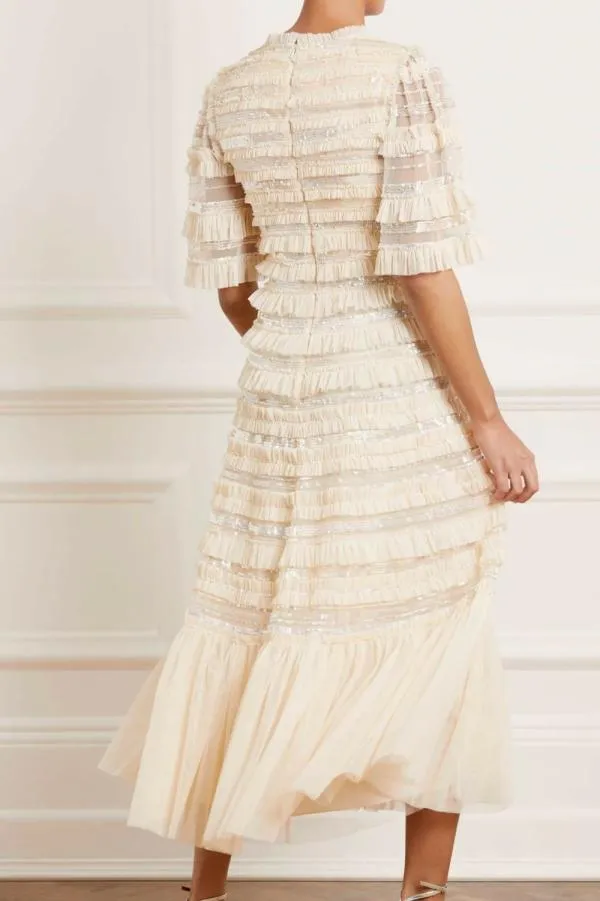 WeddingWomen Needle and Thread Nancy Frill Ballerina Dress Champagne WeddingWomen Needle and Thread Nancy Frill Ballerina Dress Champagne