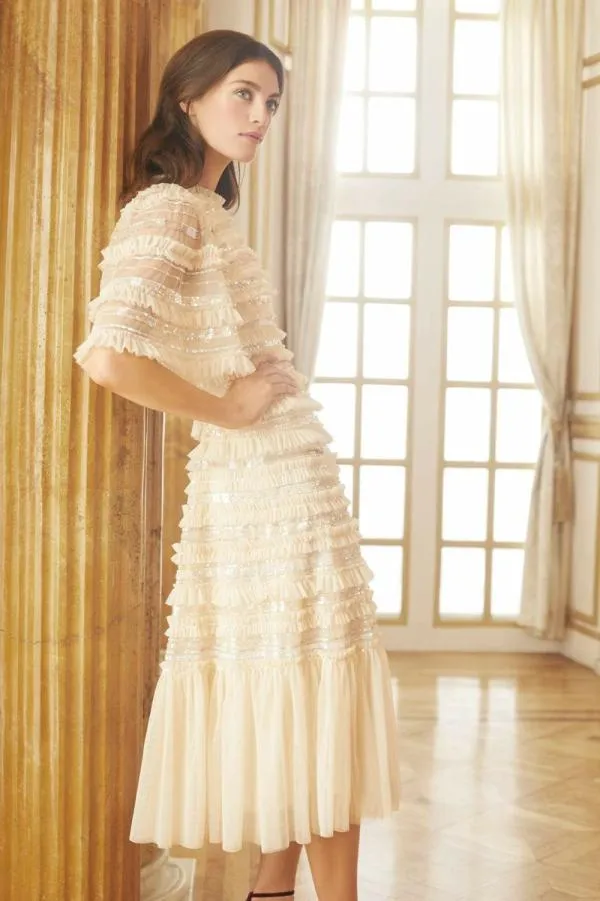 WeddingWomen Needle and Thread Nancy Frill Ballerina Dress Champagne WeddingWomen Needle and Thread Nancy Frill Ballerina Dress Champagne