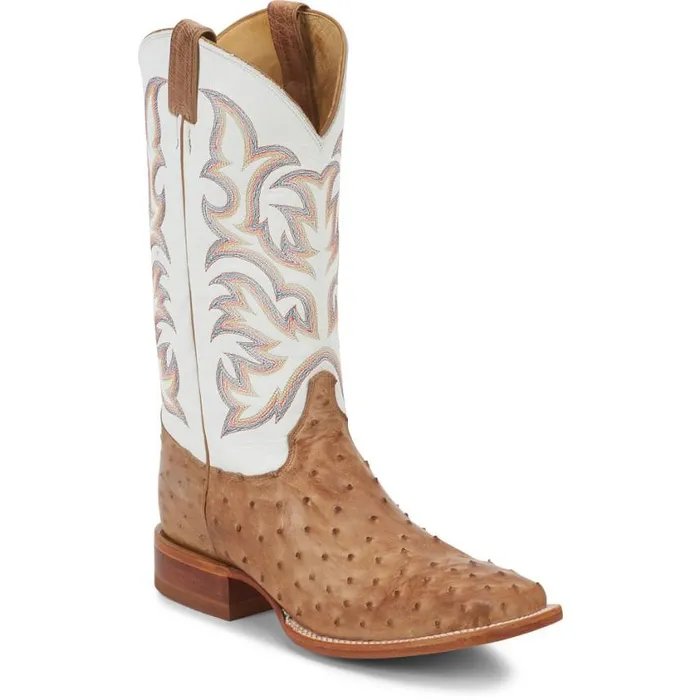 Western Men Justin Boots Pascoe 13034 Full Quill Ostrich Antique Tan 040brown041