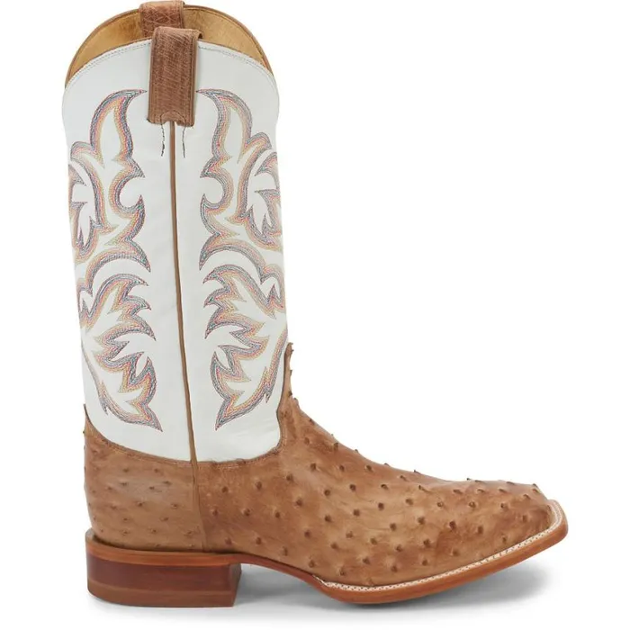 Western Men Justin Boots Pascoe 13034 Full Quill Ostrich Antique Tan 040brown041