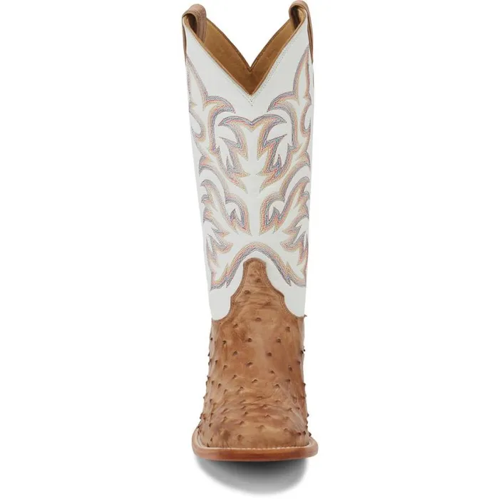 Western Men Justin Boots Pascoe 13034 Full Quill Ostrich Antique Tan 040brown041