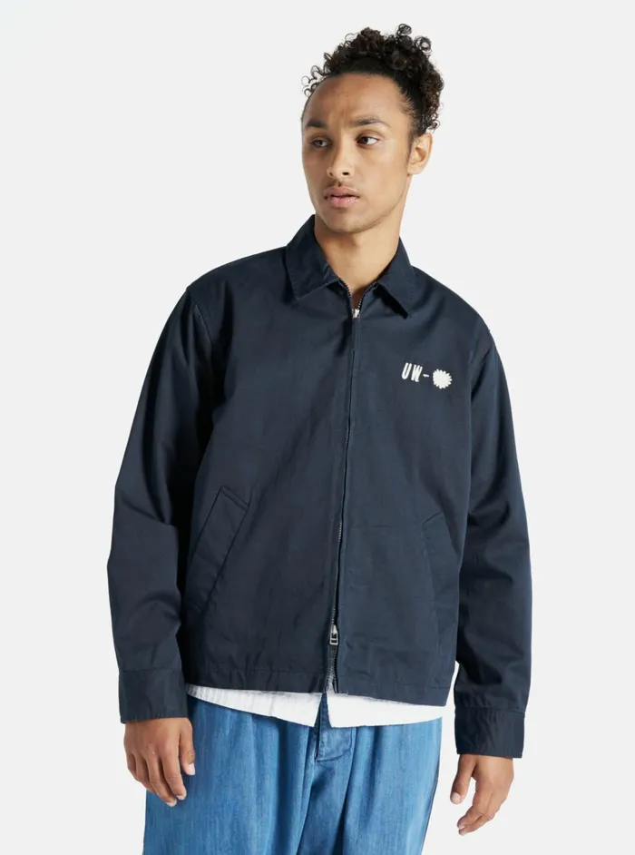 Windcheater In Navy Embroidered Twill Men Universal Works Jackets