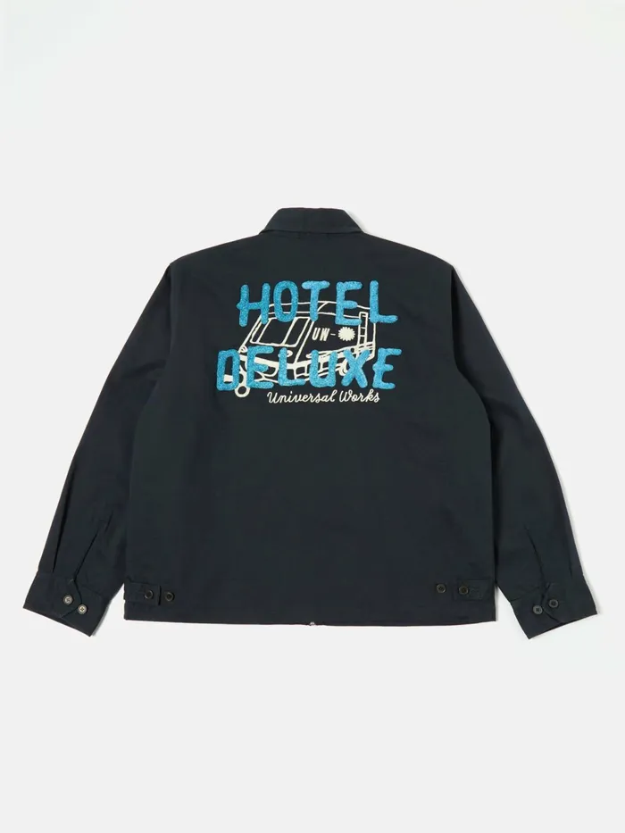 Windcheater In Navy Embroidered Twill Men Universal Works Jackets