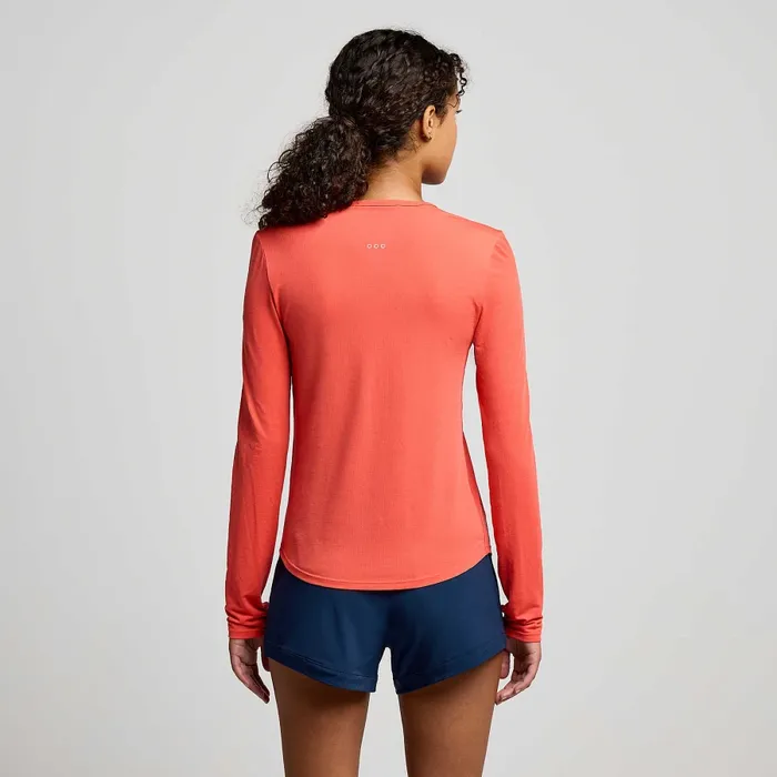 Women8217s Stopwatch Long Sleeve Cayenne Heather Women Tops Saucony Women8217s Stopwatch Long Sleeve Cayenne Heather Women Tops Saucony