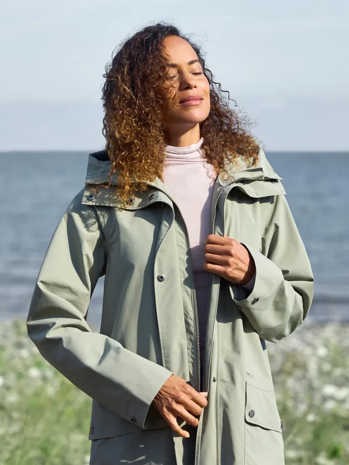 Women Adria Parka Mistel Green Didriksons Spring Jackets