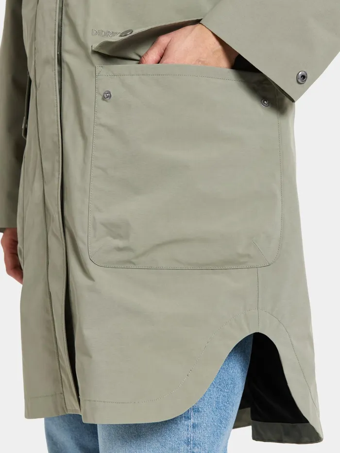 Women Adria Parka Mistel Green Didriksons Spring Jackets