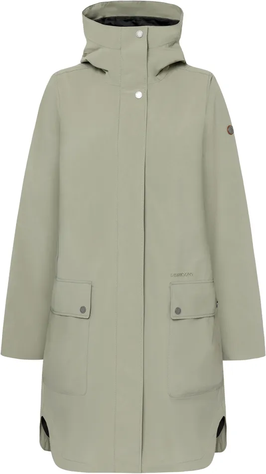 Women Adria Parka Mistel Green Didriksons Spring Jackets