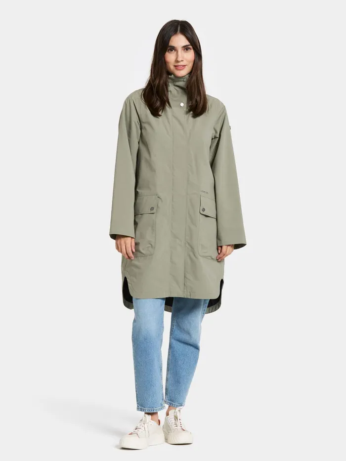 Women Adria Parka Mistel Green Didriksons Spring Jackets