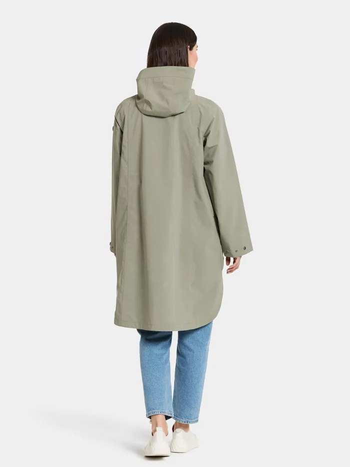 Women Adria Parka Mistel Green Didriksons Spring Jackets