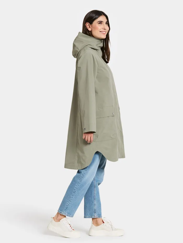 Women Adria Parka Mistel Green Didriksons Spring Jackets