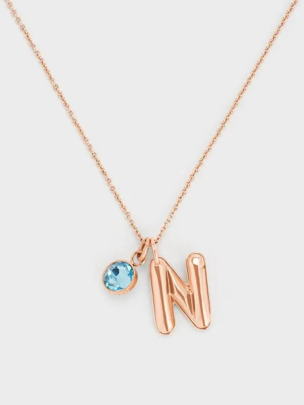 Women Alphabet 039N039 Charm 8211 Rose Gold CHARLES and KEITH Charms