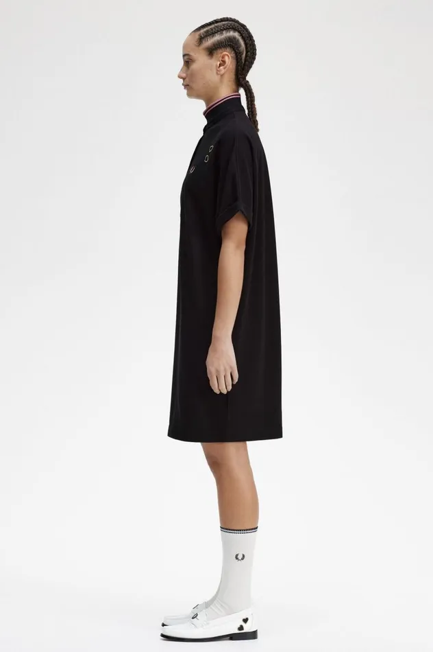 Women Amy Winehouse FoundationTipped Piqu Shirt Dress Black Fred Perry Dresses Women Amy Winehouse FoundationTipped Piqu Shirt Dress Black Fred Perry Dresses