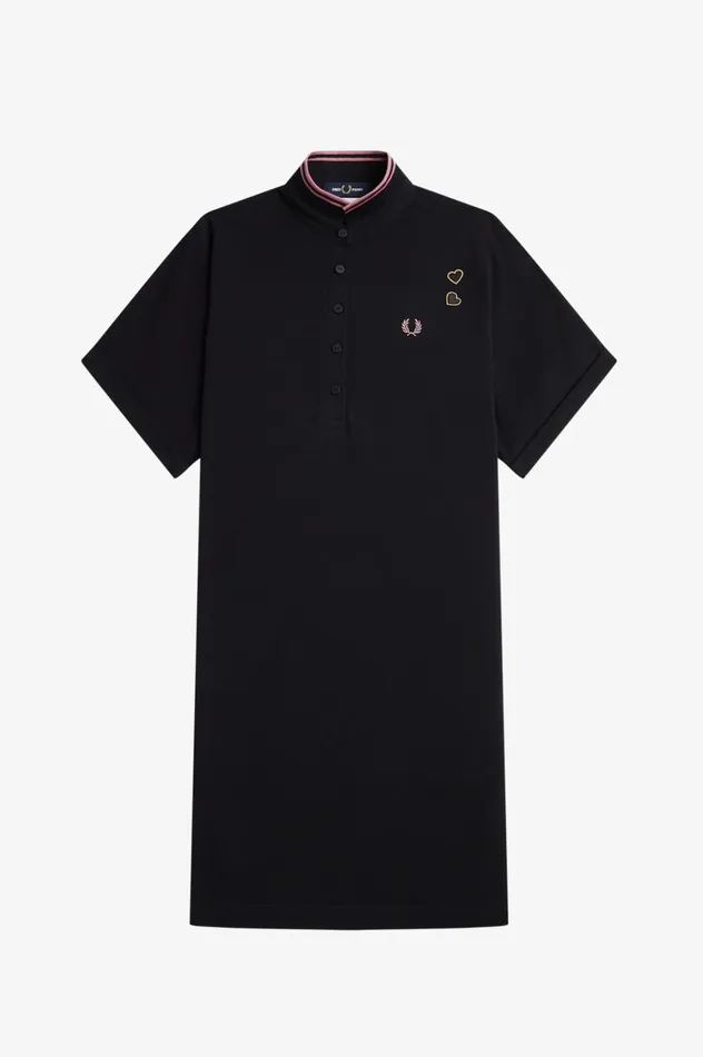 Women Amy Winehouse FoundationTipped Piqu Shirt Dress Black Fred Perry Dresses Women Amy Winehouse FoundationTipped Piqu Shirt Dress Black Fred Perry Dresses