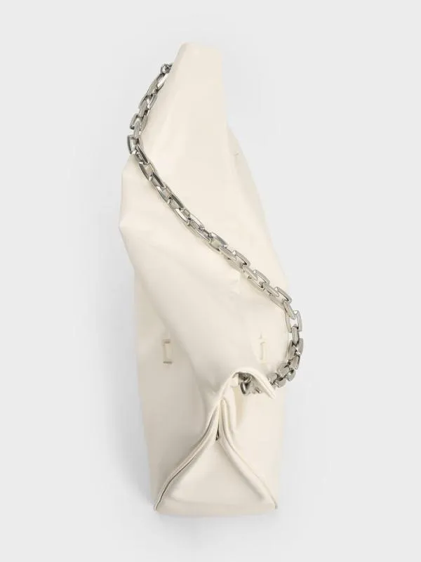 Women Andromeda ChunkyChain Trapeze Xl Tote Bag 8211 Cream CHARLES and KEITH Slouchy Bags