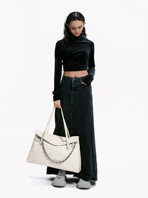 Women Andromeda ChunkyChain Trapeze Xl Tote Bag 8211 Cream CHARLES and KEITH Slouchy Bags