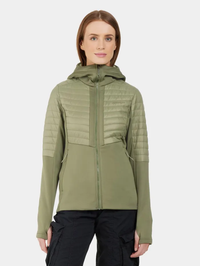 Women Annema FullZip Wild Forest Green Didriksons Outdoor Jackets