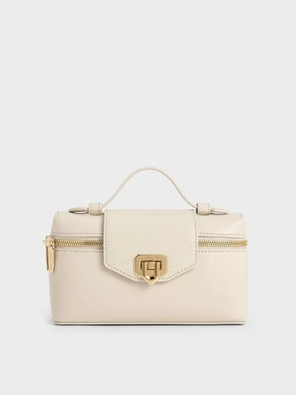 Women Arwen Top Handle Vanity Bag 8211 Beige CHARLES and KEITH Top Handle Bags Women Arwen Top Handle Vanity Bag 8211 Beige CHARLES and KEITH Top Handle Bags