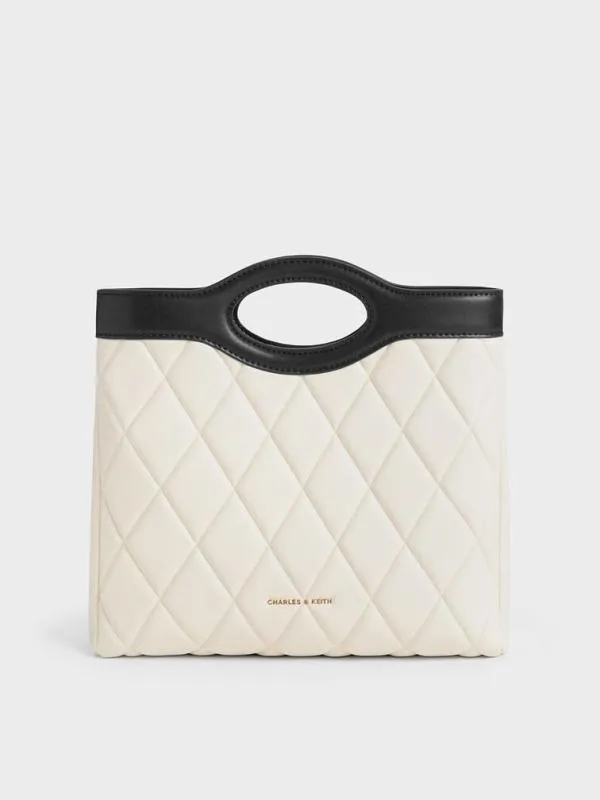 Women Arwen TwoTone Quilted CurvedHandle Bag 8211 Multi CHARLES and KEITH Tote Bags Women Arwen TwoTone Quilted CurvedHandle Bag 8211 Multi CHARLES and KEITH Tote Bags