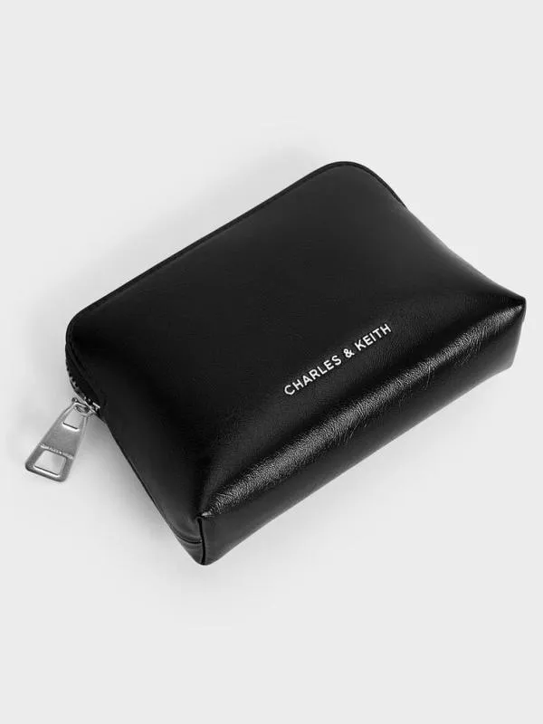 Women Atwood CrinkleEffect ChainHandle Pouch 8211 Noir CHARLES and KEITH Wristlets and Pouches