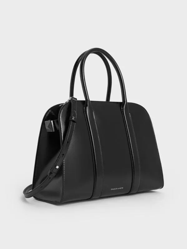 Women Axel Bowling Bag 8211 Noir CHARLES and KEITH Crossbody Bags
