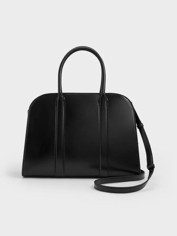 Women Axel Bowling Bag 8211 Noir CHARLES and KEITH Crossbody Bags