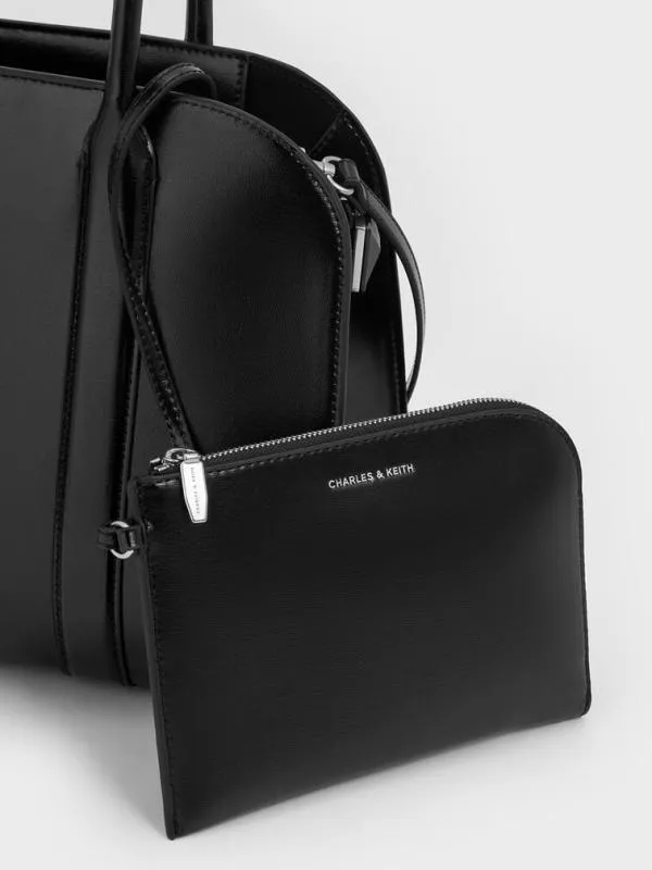Women Axel Bowling Bag 8211 Noir CHARLES and KEITH Crossbody Bags