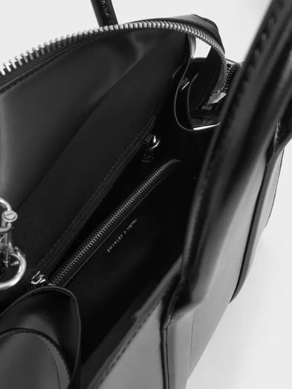 Women Axel Bowling Bag 8211 Noir CHARLES and KEITH Crossbody Bags