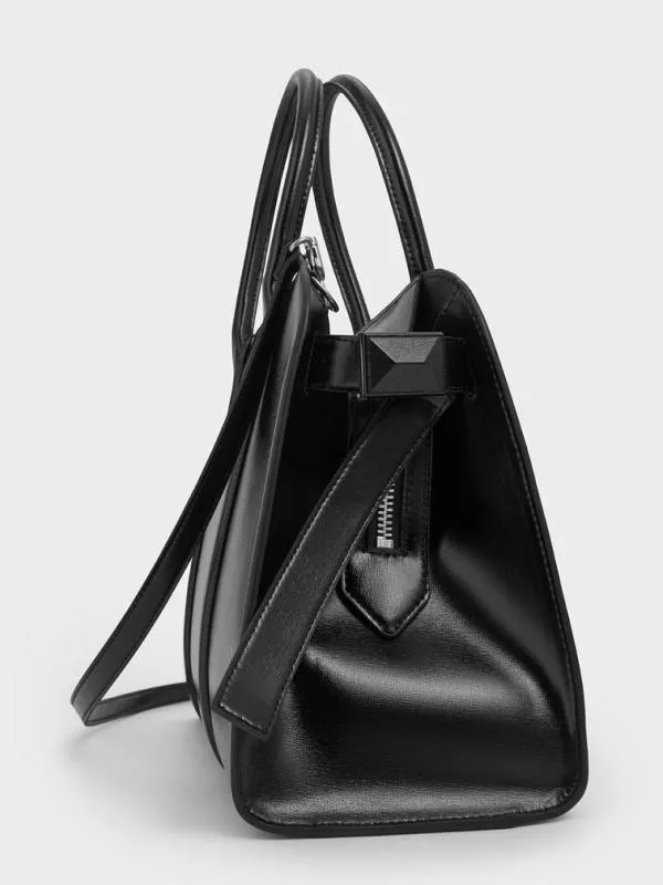 Women Axel Bowling Bag 8211 Noir CHARLES and KEITH Crossbody Bags