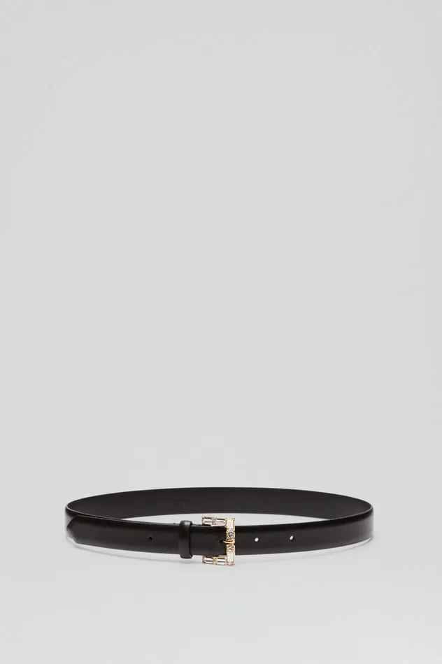 Women Belts Scanlan Theodore STRASS BUCKLE BELT 25 BLACK Women Belts Scanlan Theodore STRASS BUCKLE BELT 25 BLACK