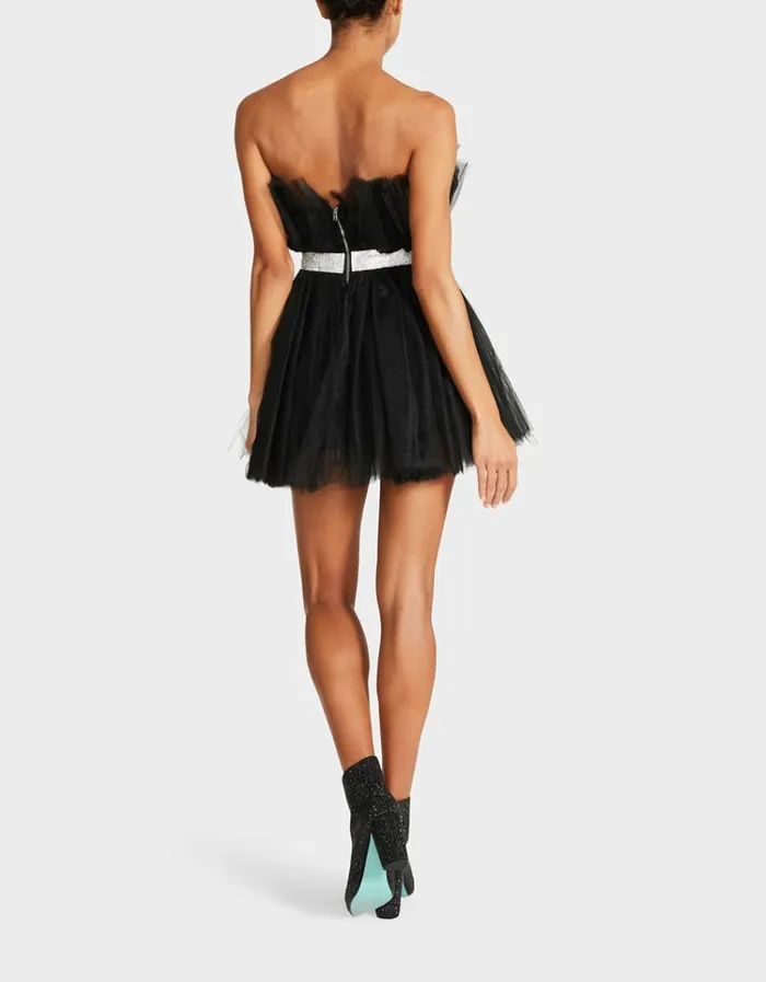 Women BETSEYS BLING TULLE DRESS BLACK Black Betsey Johnson