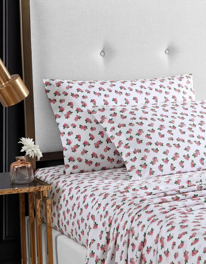 Women BETSEYS TINY PINK ROSES FULL SHEET SET MULTI Betsey Johnson Women BETSEYS TINY PINK ROSES FULL SHEET SET MULTI Betsey Johnson
